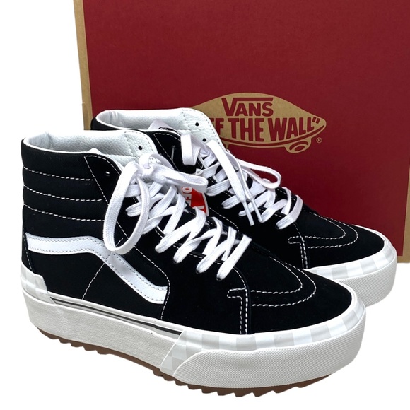Vans Shoes - VANS Sk8-Hi Stacked Sneakers Women Size Platform Suede Canvas Shoes VN0A4BTW5ZN